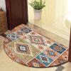Half Moon Funny Out Welcome Mat, Large Green Diamond Kitchen Rug for Indoor Use, Non-Slip and Washable, 40 x 60 cm view 1