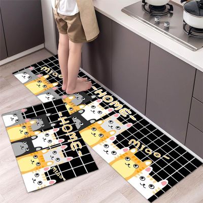 WDCAYQHZ 2-Piece Washable Kitchen Rug Set, Pattern 16#, 50 x 80 + 50 x 160 cm