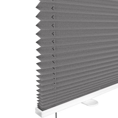 No-Drill Pleated Blind 60 x 200 cm (W x H), Anthracite, Light-Filtering