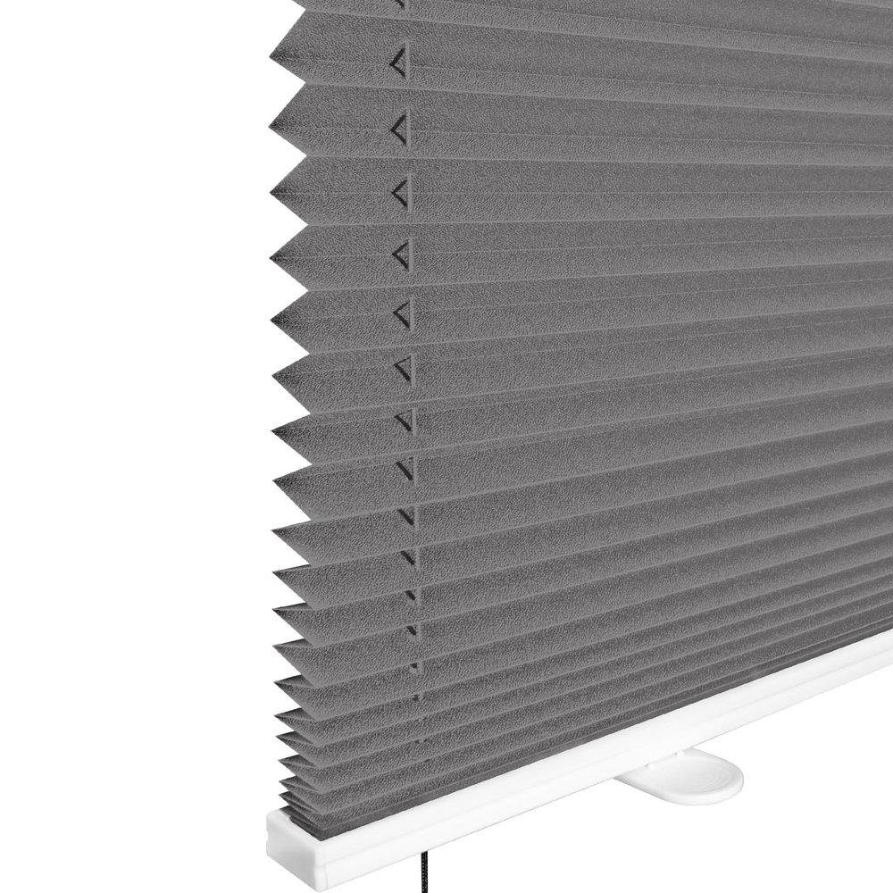 No-Drill Pleated Blind 60 x 200 cm (W x H), Anthracite, Light-Filtering