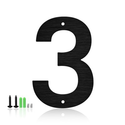 10.16 cm Modern Metal House Numbers and Address Letters – Black Stainless Steel (3)