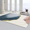 Small Rugs 60 x 90 cm, White and Blue, Machine-Washable Non-Slip Short-Pile Rug view 1