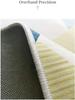 Small Rugs 60 x 90 cm, White and Blue, Machine-Washable Non-Slip Short-Pile Rug view 3