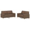Willood 2-Piece Sofa Set with Cushions, Brown Fabric, Armrests and Wooden Legs view 2