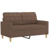 Willood 2-Piece Sofa Set with Cushions, Brown Fabric, Armrests and Wooden Legs view 3