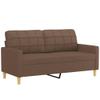 Willood 2-Piece Sofa Set with Cushions, Brown Fabric, Armrests and Wooden Legs view 4
