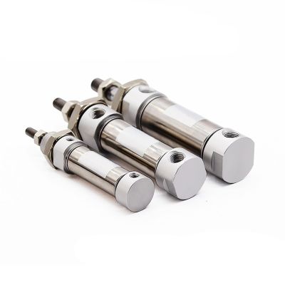 Pneumatic Cylinder, Stainless Steel, Mini Cylinder MA 16 mm, Stroke 10/15/20/25/30/40/50/60/75/80/100/120/125/140/150/160/180/200 mm, Flat Rear, 1 pc (180 mm Stroke)