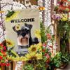 GABSHAIM Gray Miniature Schnauzer Welcome Sunflower House Flag, 28 x 40 in, Double-Sided view 2