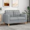 Willood 2-Seater Sofa, Light Gray, 120 cm, Fabric, with Armrests, Soft Cushions, and Wooden Legs view 1