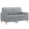 Willood 2-Seater Sofa, Light Gray, 120 cm, Fabric, with Armrests, Soft Cushions, and Wooden Legs view 2