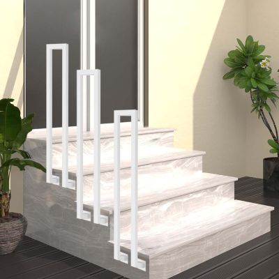 Yopappol Outdoor Stair Handrail for 1 Step, Side-Mounted Wrought-Iron Railing for Porch and Garden Steps, 100 cm
