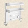 Clamp-On Desk Organizer Shelf, Desk Extension with Pegboard for Office or Gaming Desks, L80 cm/31.5 in, White view 1