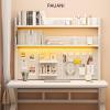 Clamp-On Desk Organizer Shelf, Desk Extension with Pegboard for Office or Gaming Desks, L80 cm/31.5 in, White view 2