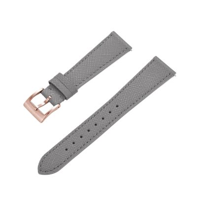 LQXHZ Quick-Release Vintage Braided Leather Watch Strap, 18–24 mm (Gray/Rose Gold, 23 mm)