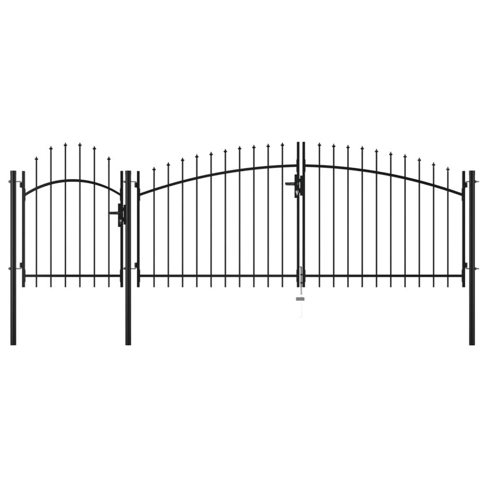 Homgoday Steel Garden Gate, 1.5 x 4 m, Black