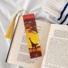 Wooden Bookmark with African Animal Sunset and Colorful Tassel view 4