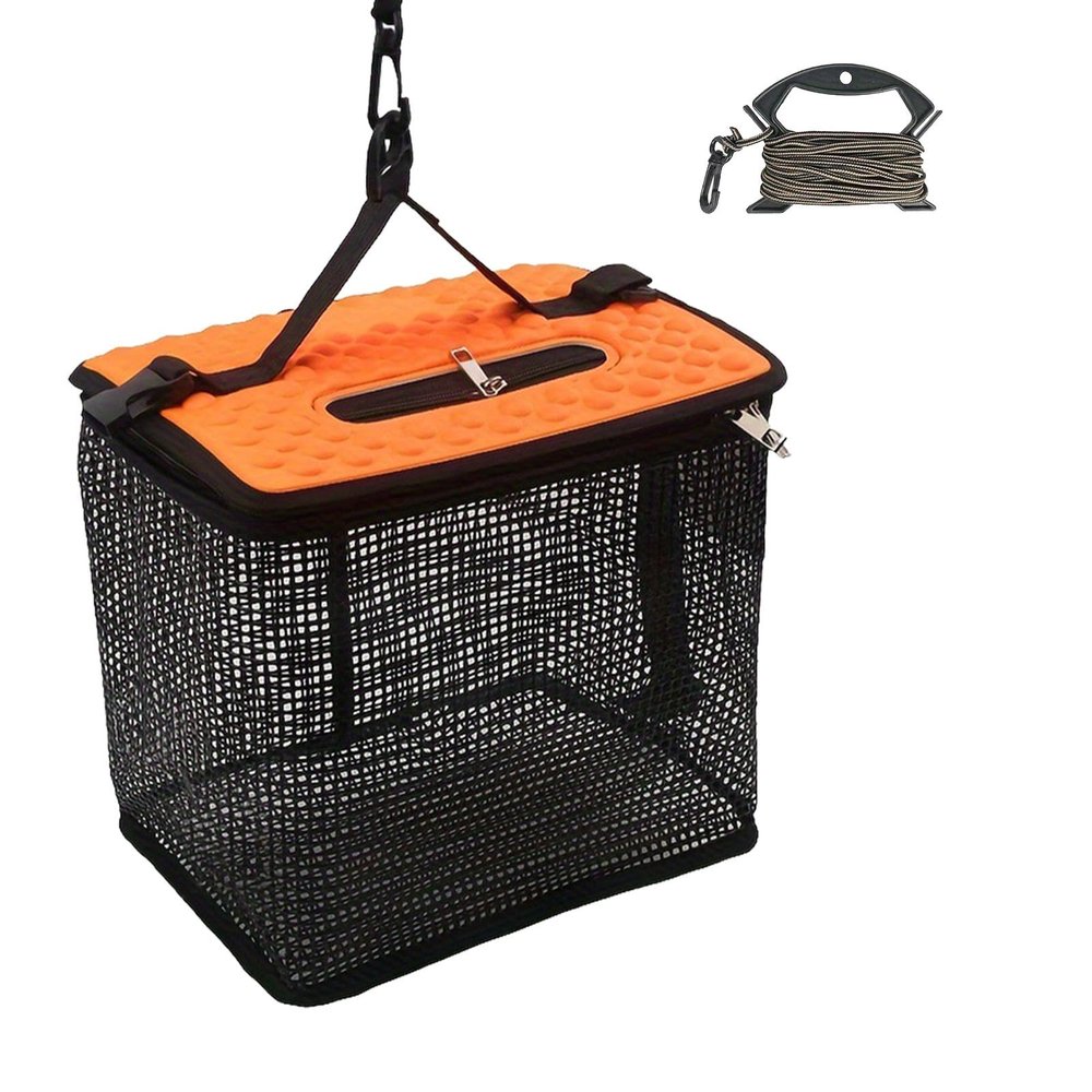 Floating Fish Basket, Foldable Live-Fish Bait Basket