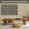 Leomix Rectangular Tatami Table, Japanese Low Coffee Table, 120 x 60 x 38 cm view 2