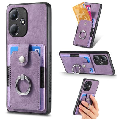 Rfvzubemok Case for Vivo Y52t 5G, Magnetic Stand, 3-in-1 Card Slot Kickstand Cover, Purple