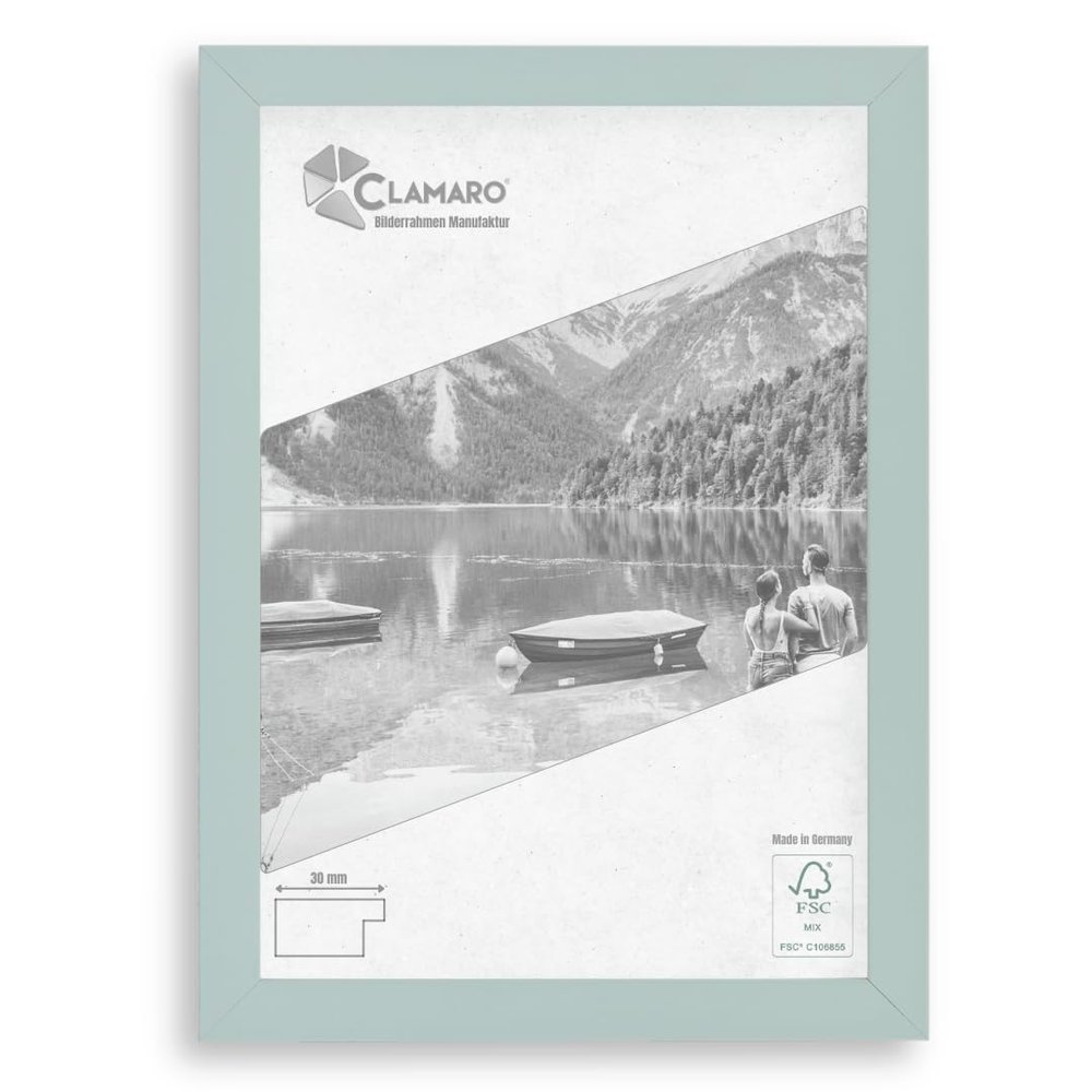 CLAMARO COLLAGE Picture Frame, MDF Wood, Pastel Light Green, 50 x 66.5 cm