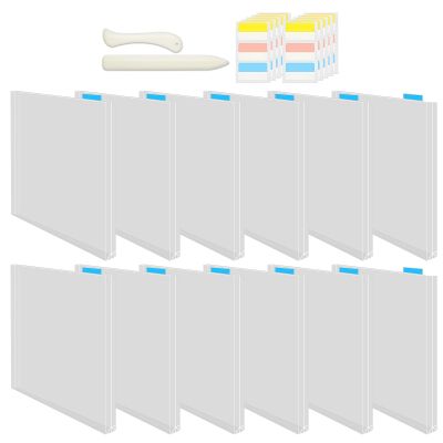 Scrapbook Paper Organizer with Tabs, 12 Transparent Storage Pouches