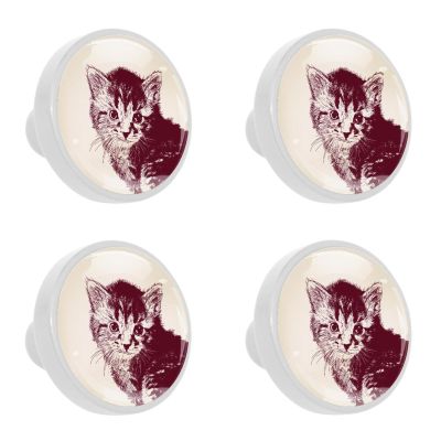 LVTISEE 4-Pack Cat Cabinet Knobs for Drawers and Furniture