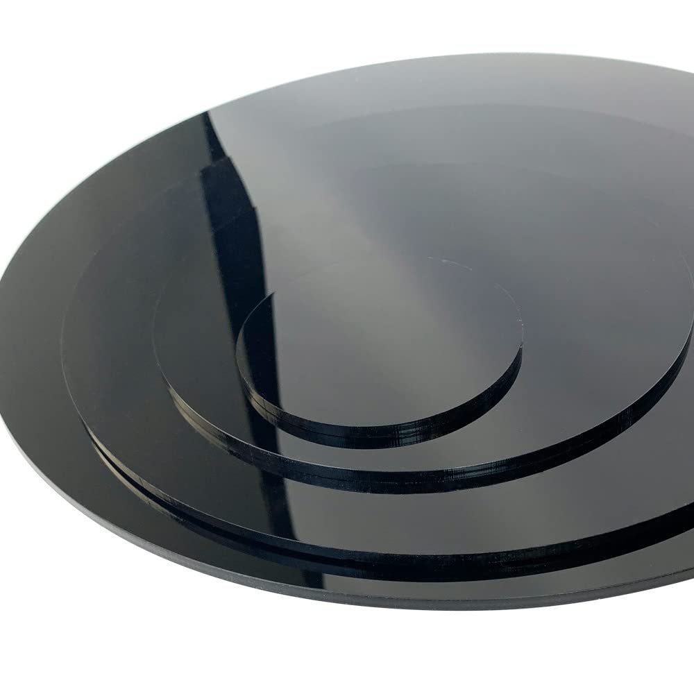 Round Black Acrylic Disc, 74 cm, 3 mm Thick