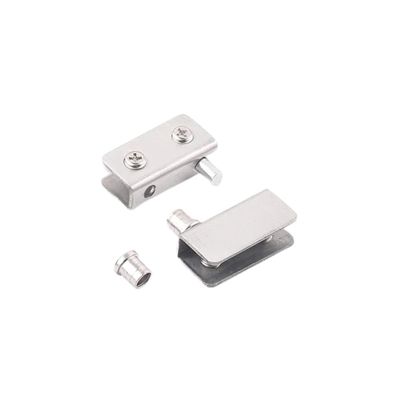 BSAXITHZB 1 Pair Glass Door Pivot Hinge Clamps, Stainless Steel Pivot Axis, Wine Cabinet, Furniture Fittings (Silver)