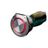 VWWJCCRO 30 mm Stainless Steel Metal Push Button Switch, Flat Round Ring LED Indicator, Momentary, 6-Pin Car Switch, Reset/Latching, Mounting (Red LED, 100–240 V/220 V) view 1