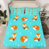 TACOKI 3D Fox Fitted Sheet 120 x 200 cm with 2 Pillowcases, Soft Microfiber, Fits Mattresses up to 30 cm view 1