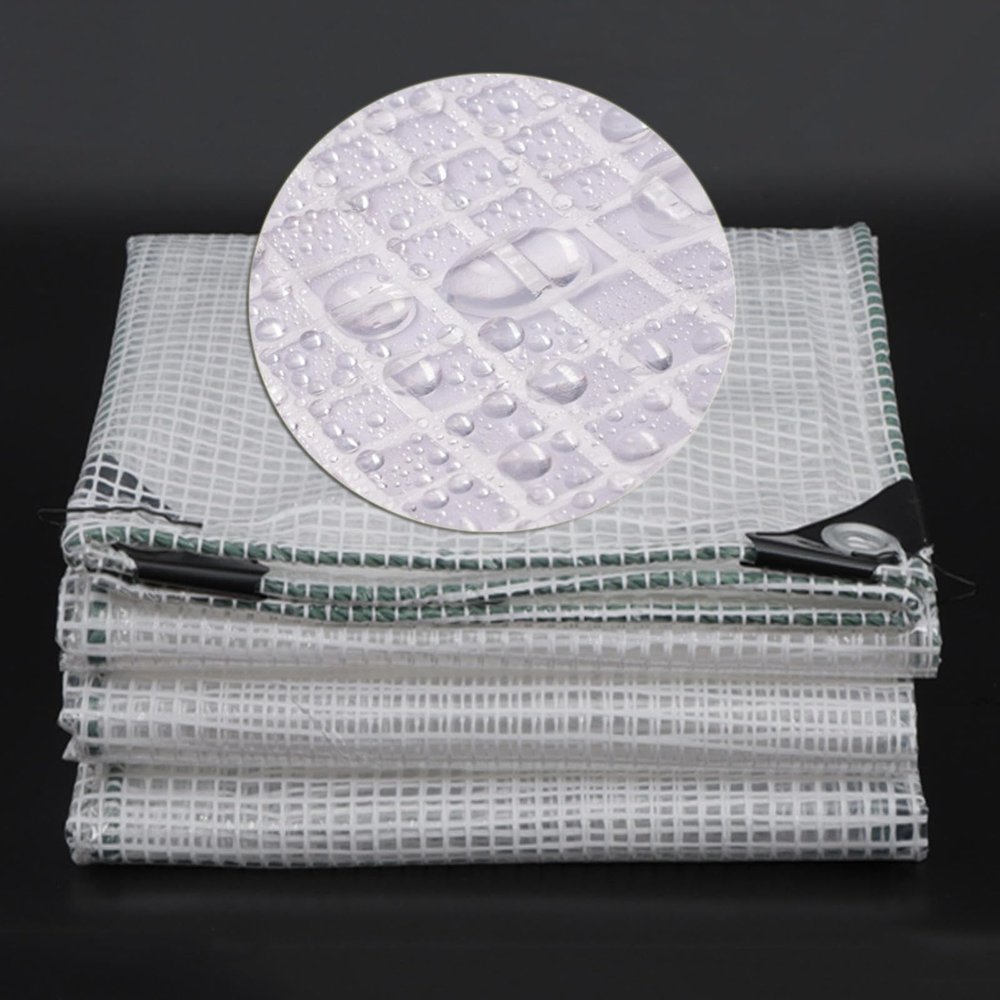 YQOLG87 Heavy-Duty Transparent Mesh Tarp, 4 x 5 m / 13 x 16.4 ft