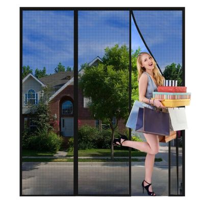 Magnetic Insect Screen Door Curtain 160 x 250 cm, Black, No Drilling