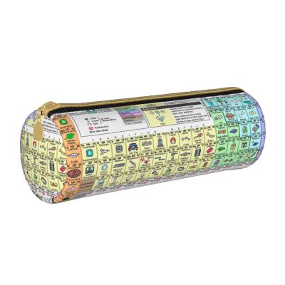 VANANI Periodic Table of Elements Pencil Case, Portable Multifunctional Zipper Pouch, White, One Size