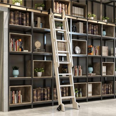 Library Ladder Hardware Kit, Sliding Rail System with Rollers