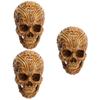 PRETYZOOM 3-Piece Xiangyun Skeleton Skull Halloween Decorations, Brown view 1