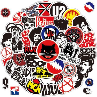 Rock Band Stickers, 100-Piece Classic Rock Waterproof Vinyl Set