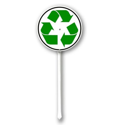 23.4 x 23.4 cm Recycling Symbol Sign with Stake for Yard, Garden, and Lawn