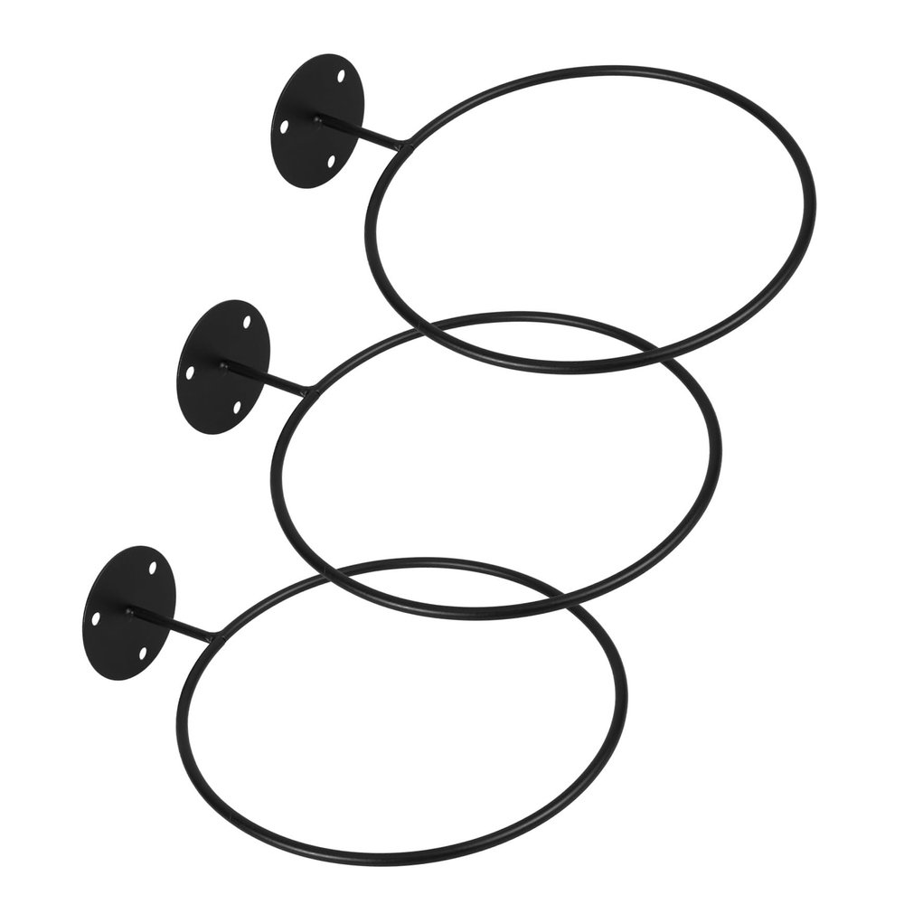 BCOATH Black Iron Wall-Mount Ball Holder for Basketball and Soccer