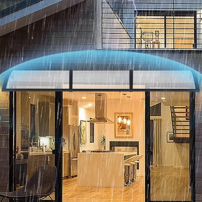 Curved Polycarbonate Awning for Doors and Windows, 60/130/180/300/400/450 cm