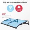 Front Door Awning with Blue Polycarbonate Cover, 60/80/100/120/150 cm view 2