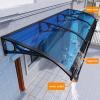 Front Door Awning with Blue Polycarbonate Cover, 60/80/100/120/150 cm view 4