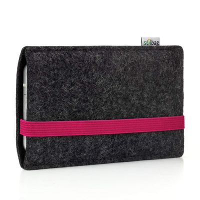 stilbag Leon Felt Phone Pouch for Google Pixel 9 Pro XL, Anthracite/Pink