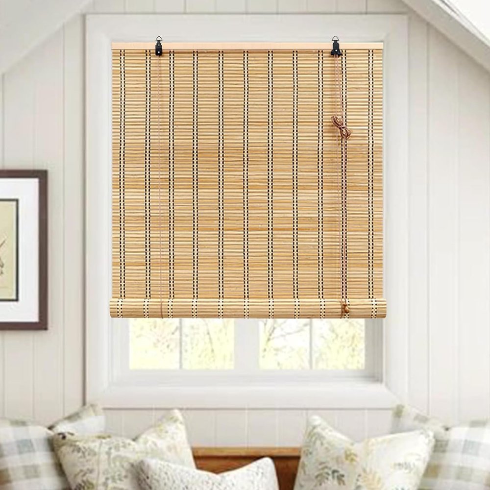 FENGSHOUU Retro Bamboo Roller Blind, Natural, 80 x 200 cm