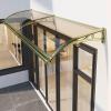 Polycarbonate Door Canopy, Curved Rain Shield, UV Protection (100 x 310 cm) view 1