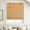 FENGSHOUU Retro Bamboo Roller Blind, Light-Filtering Privacy Shade, Side-Pull, Customizable, 50 x 280 cm view 1