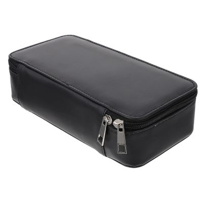 Double-Layer Pencil Case, Large, Black, for Students