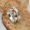 Silver-Plated Carnelian Ring for Women and Men T146G_72 (22.9) view 2