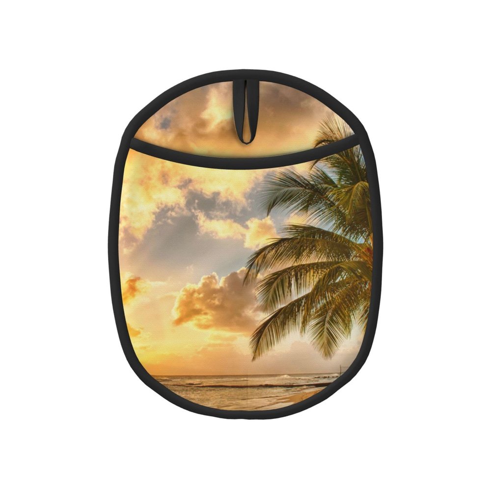 YFSGDLBN Silicone Pot Holder, Sunset Hawaiian Palm Design, Heat-Resistant Trivet