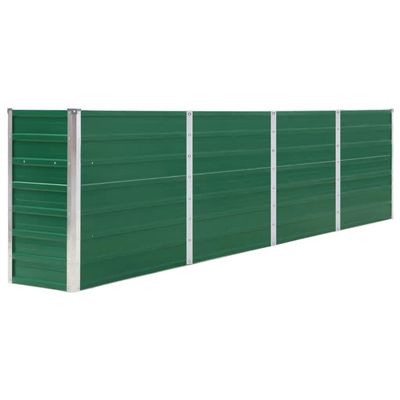 NQJIBUE Lawn & Garden Raised Garden Bed 320 x 40 x 77 cm Galvanized Steel Green