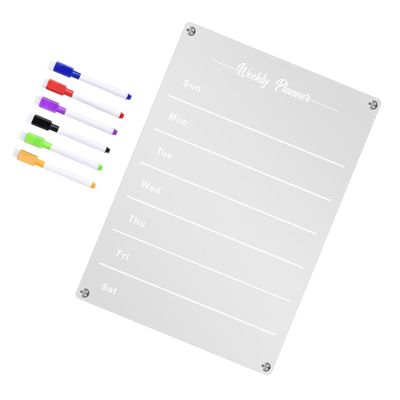 Magnetic Acrylic Refrigerator Board for Weekly Planning and Notes